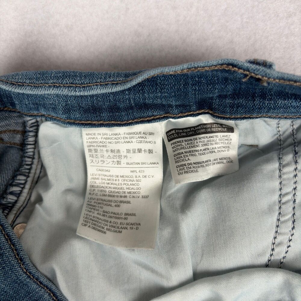 Levi's 505 Straight Jeans Women's W30 L32 Medium Wash Upcycled Embroidered Retro - Picture 10 of 11